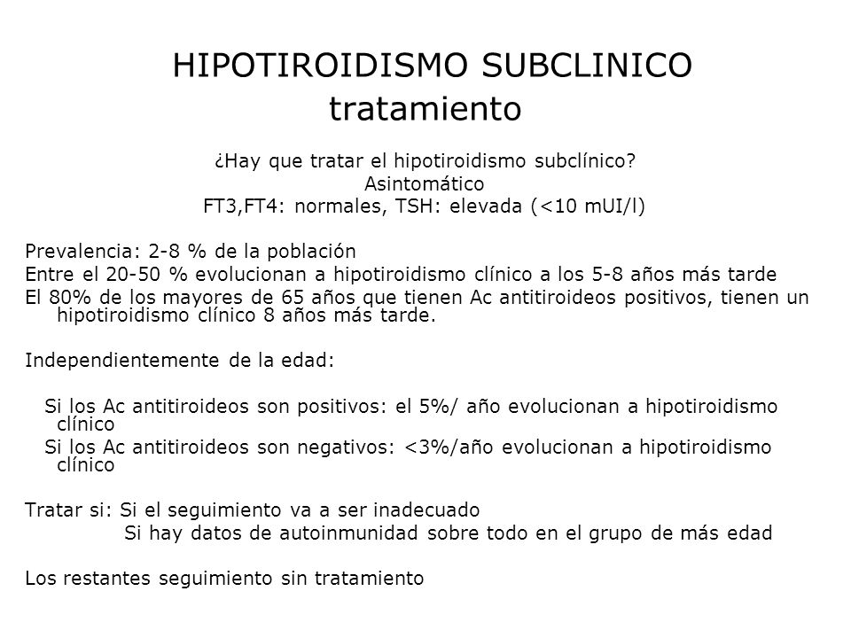 Que es el hipotiroidismo subclinico